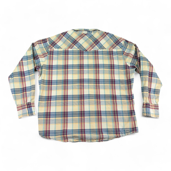 Vintage Big Mac Western Shirt Adult EXTRA LARGE Yellow Plaid Pearl Snap Y2K Work - Picture 3 of 9